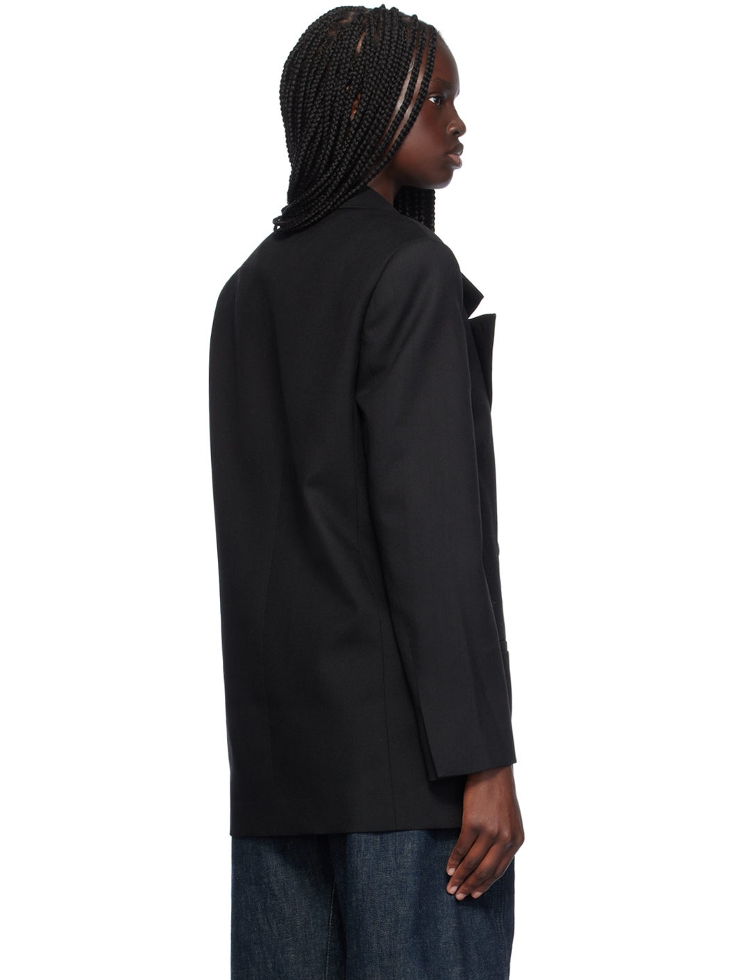 Black Double-Breasted Blazer - 3