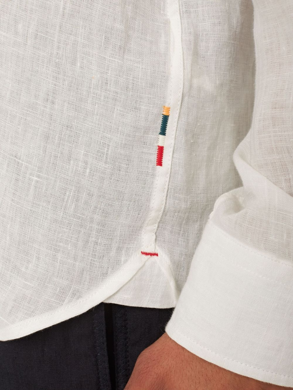 Justin pointed-collar linen shirt - 7