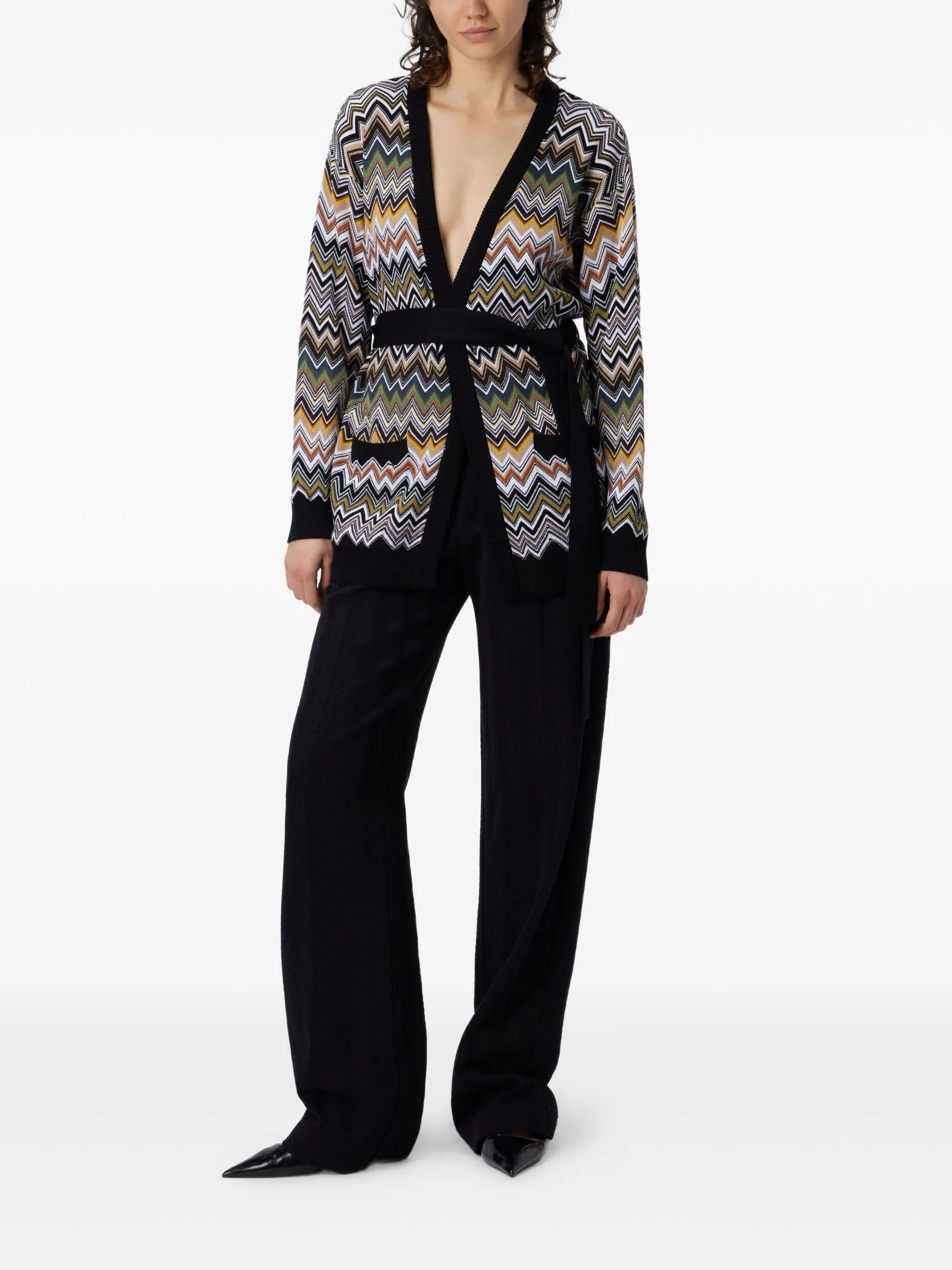 Missoni Chevron-pattern Belted Cardigan - 2