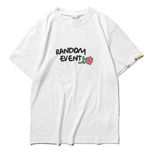 PUMA x Randomevent Casual T-Shirt 'White Black' 59666502 - 2