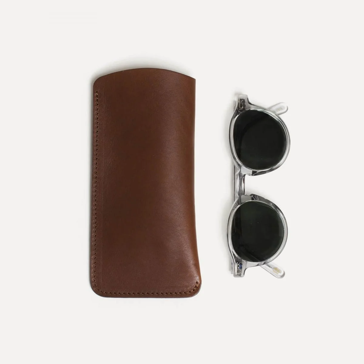 BINOCLE GLASSES CASE - AMBER BROWN - 1
