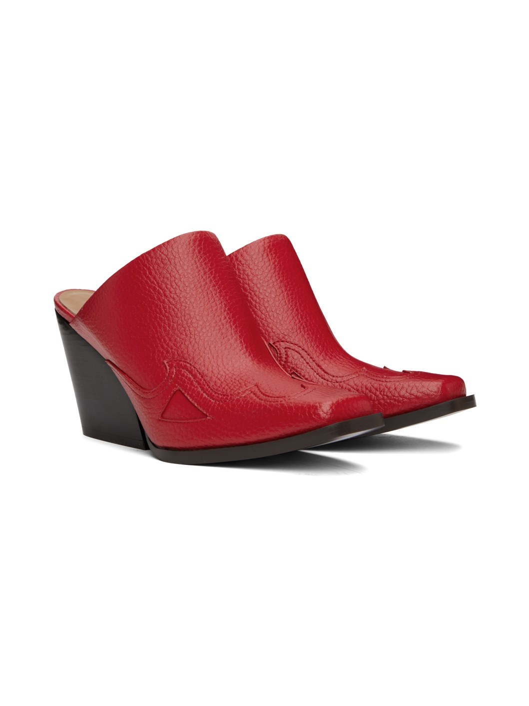Red Cowboy Cloudy Mules - 4