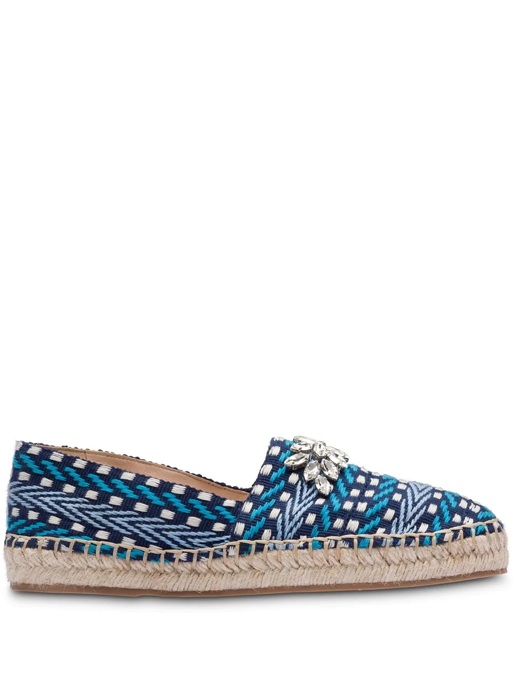 crystal-embellished geometric-pattern espadrilles - 3