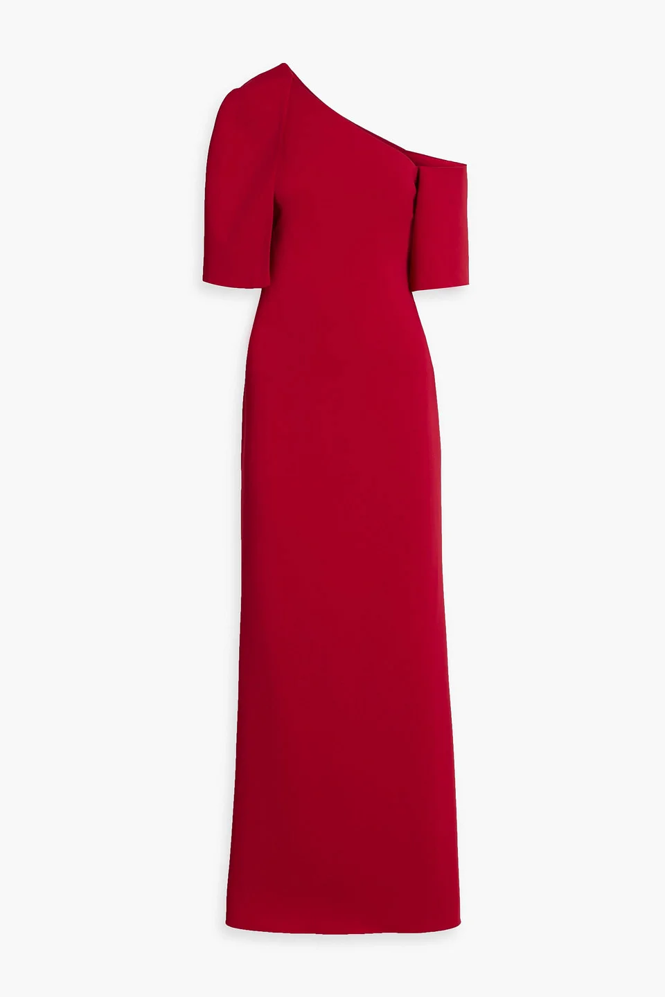 One-shoulder cape-effect crepe gown - 1