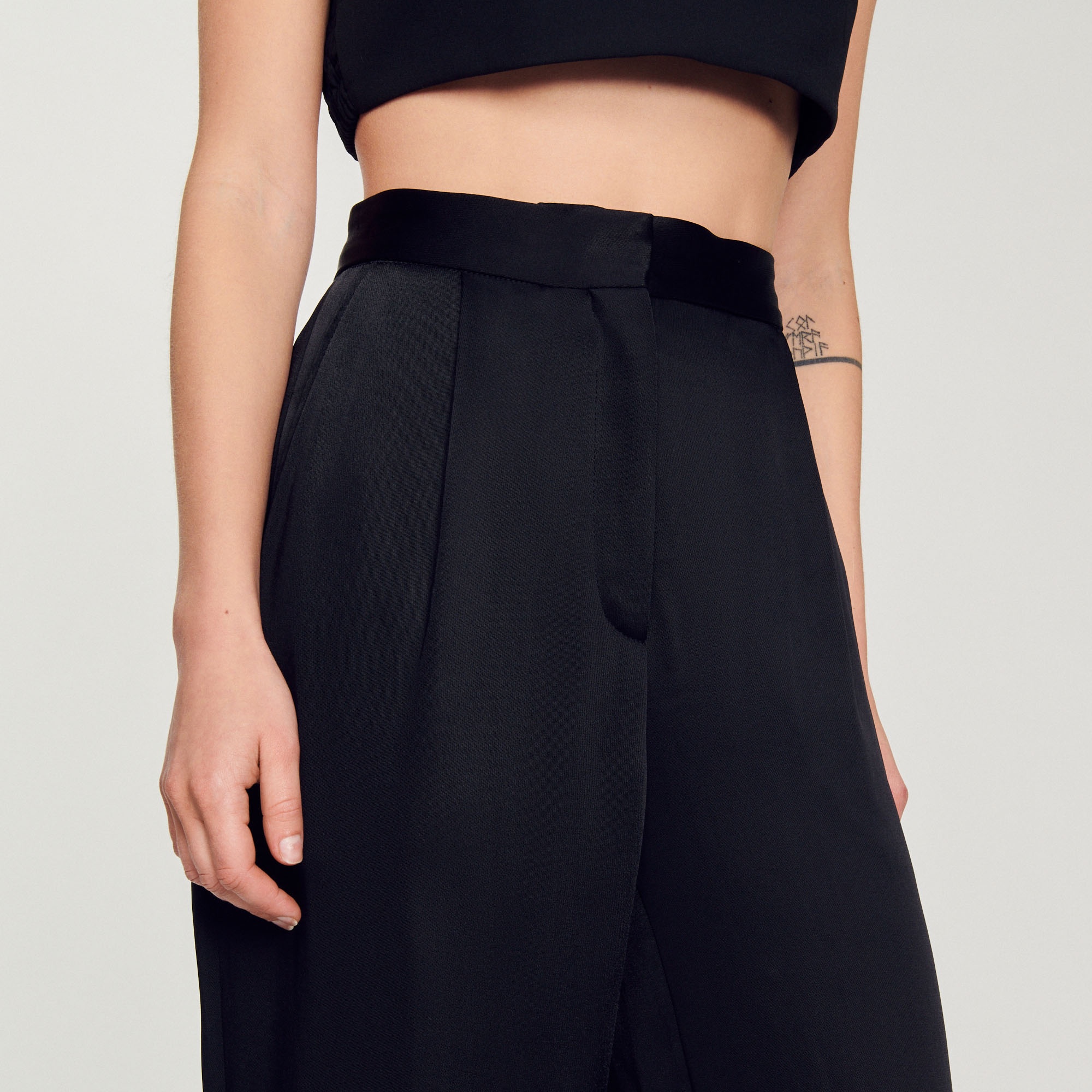 Satin pants with embellished detail - 4