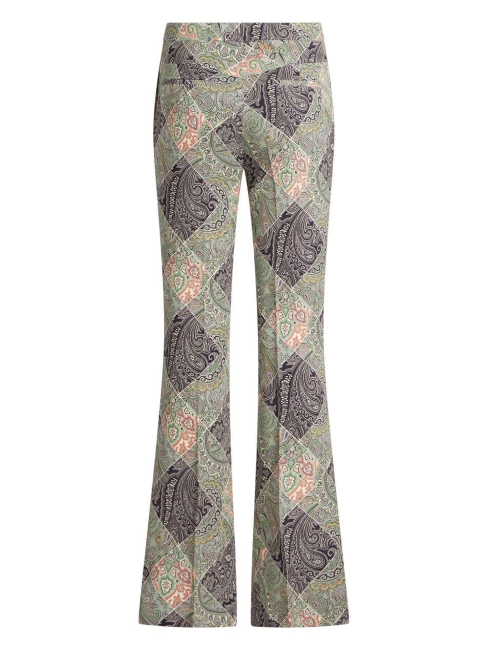 flared printed cady trousers - 7