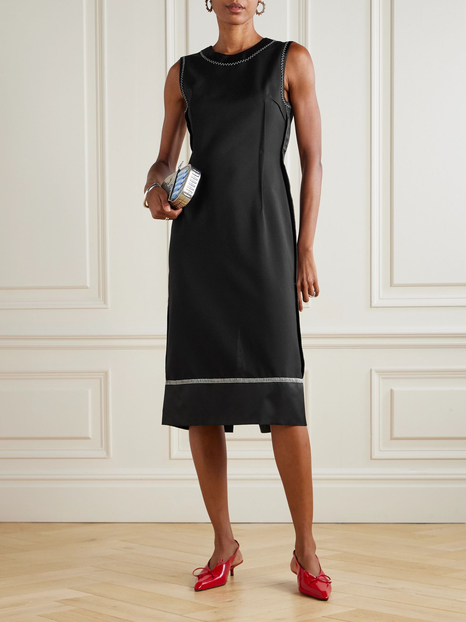 Wool midi dress Black - 2