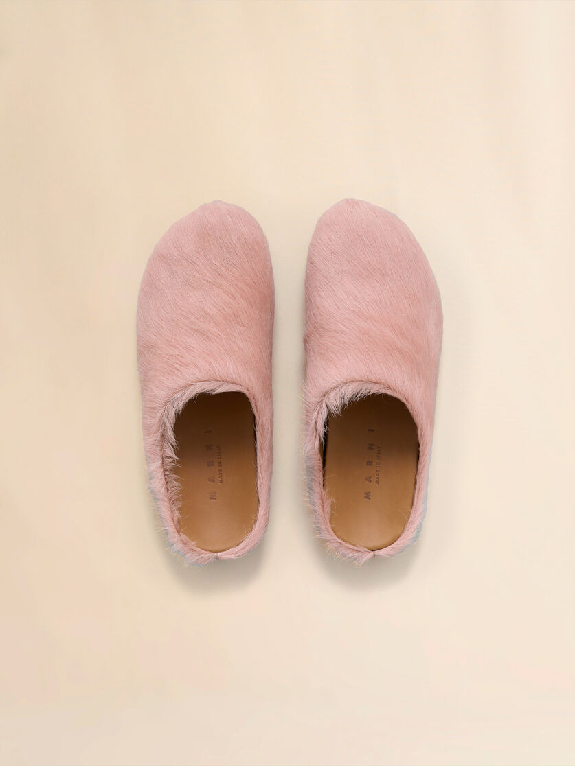 PINK LONG HAIR CALFSKIN FUSSBETT SABOT - 4