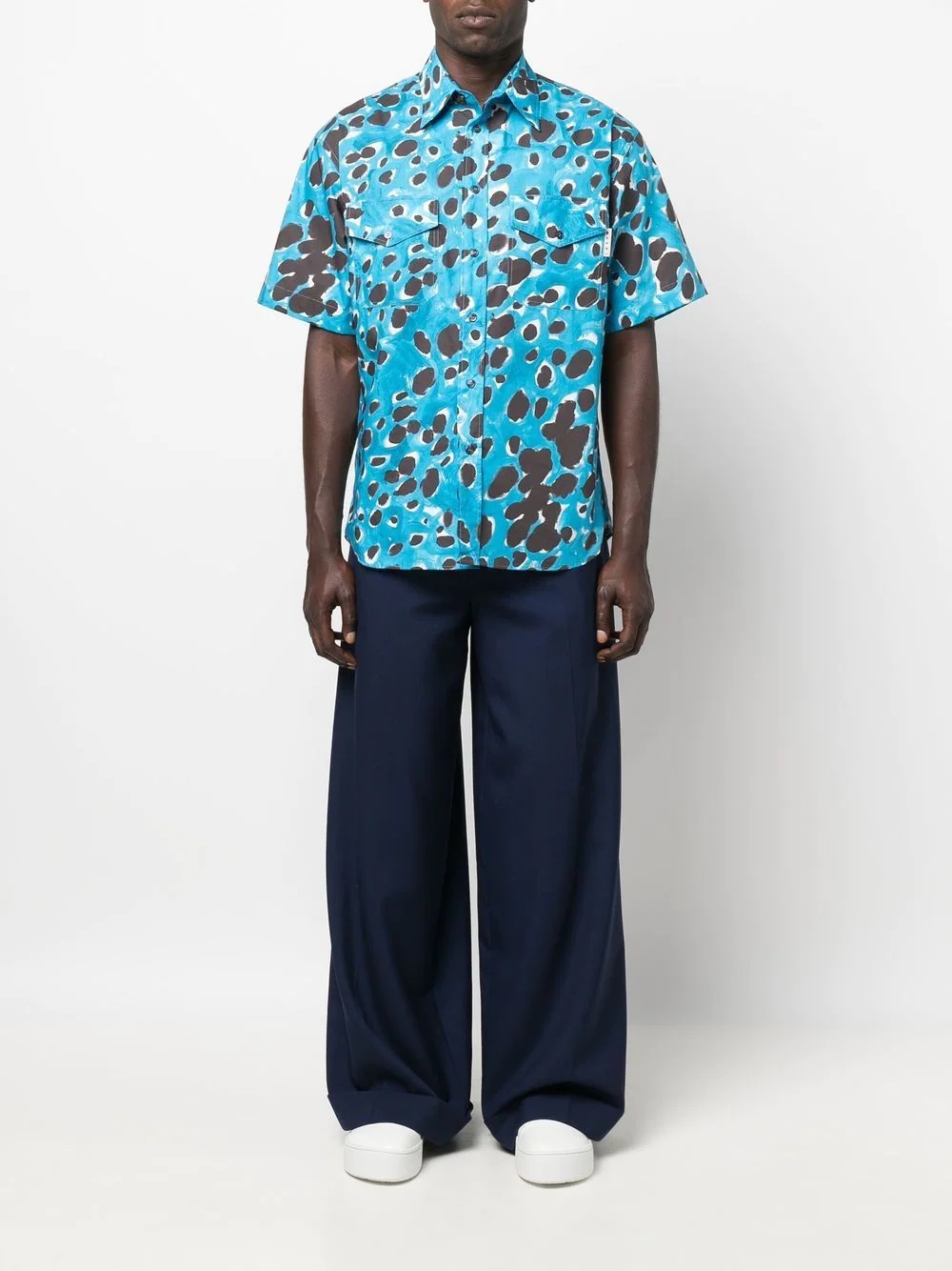 spot-print short-sleeve shirt - 2