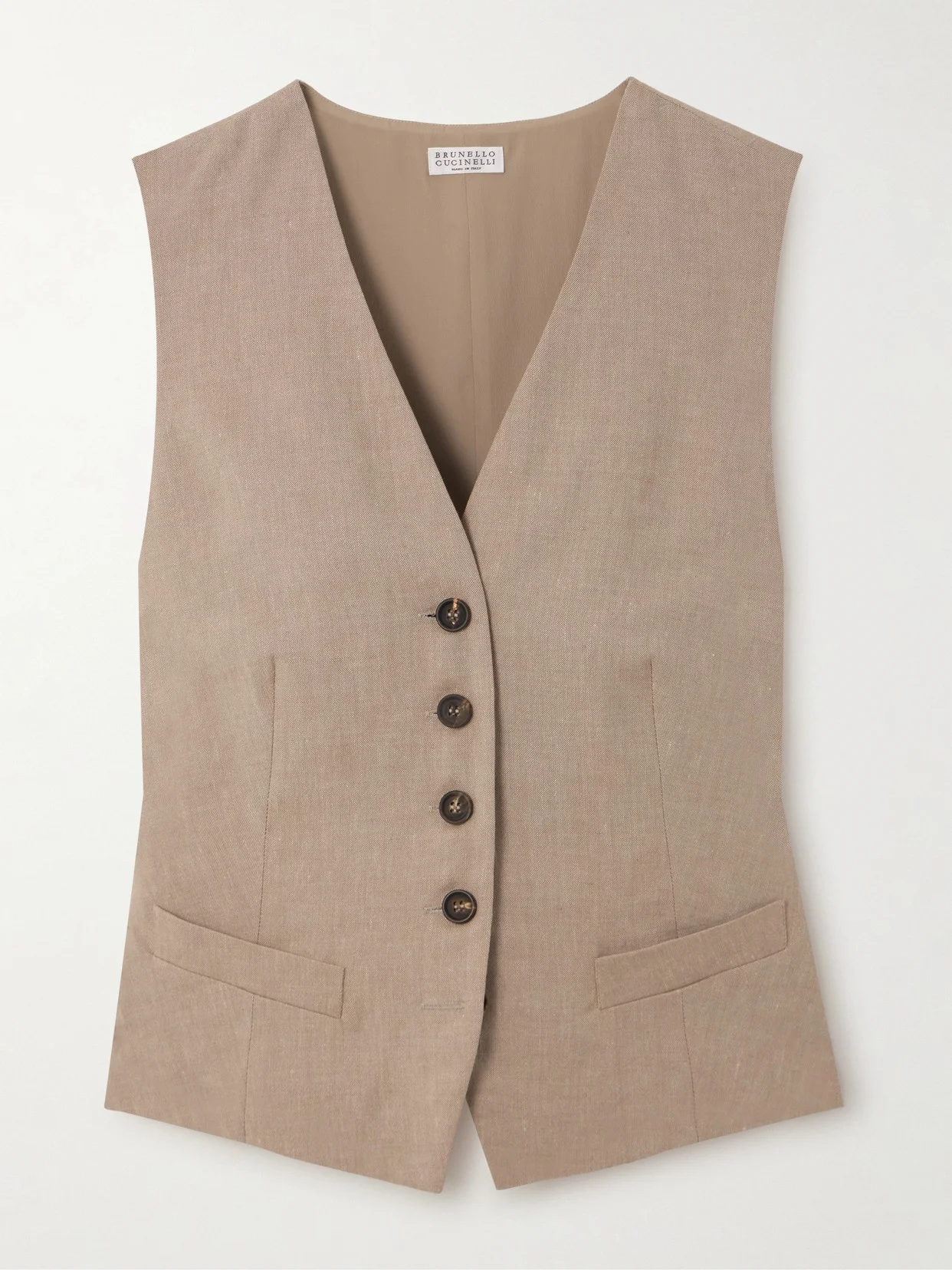 Linen And Wool-blend Vest - 1