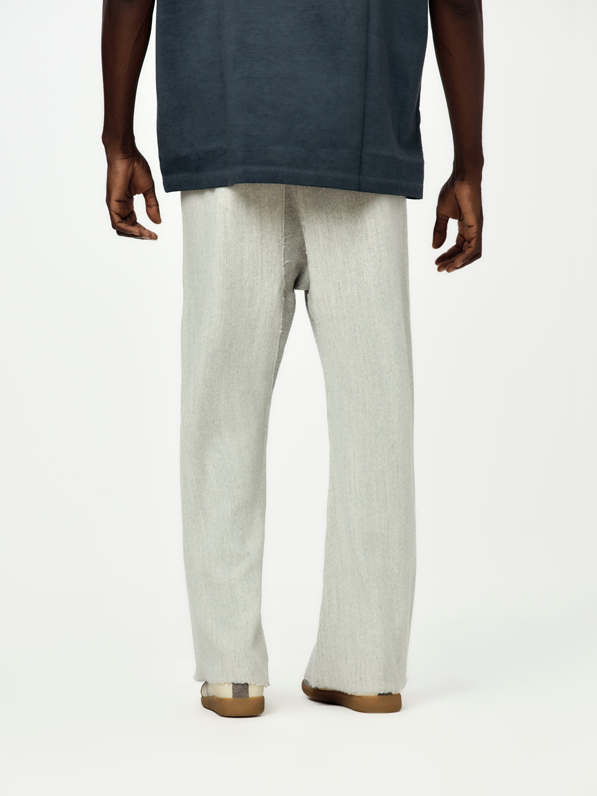 RECARDED YARN FLEECE PANTS (GREY MELANGE) - 3