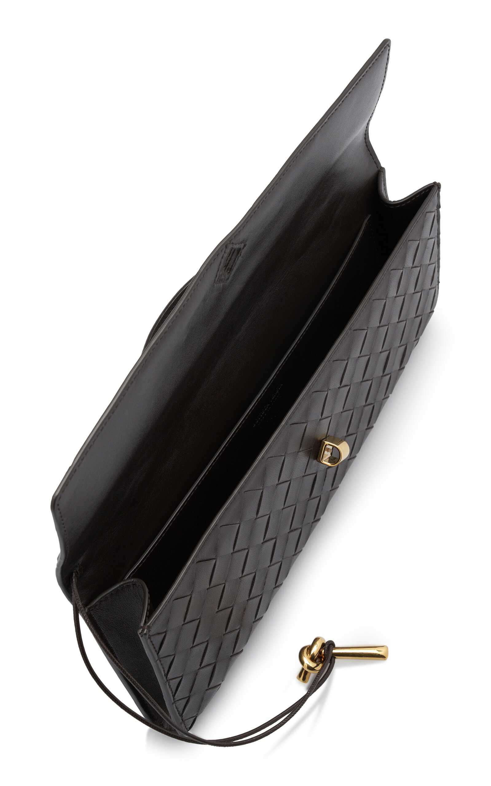 Knot Long Intrecciato Leather Clutch brown - 5
