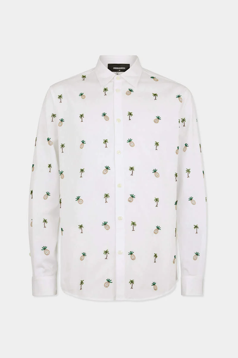 PINEAPPLES AND PALMS EMBROIDERY SHIRT - 1