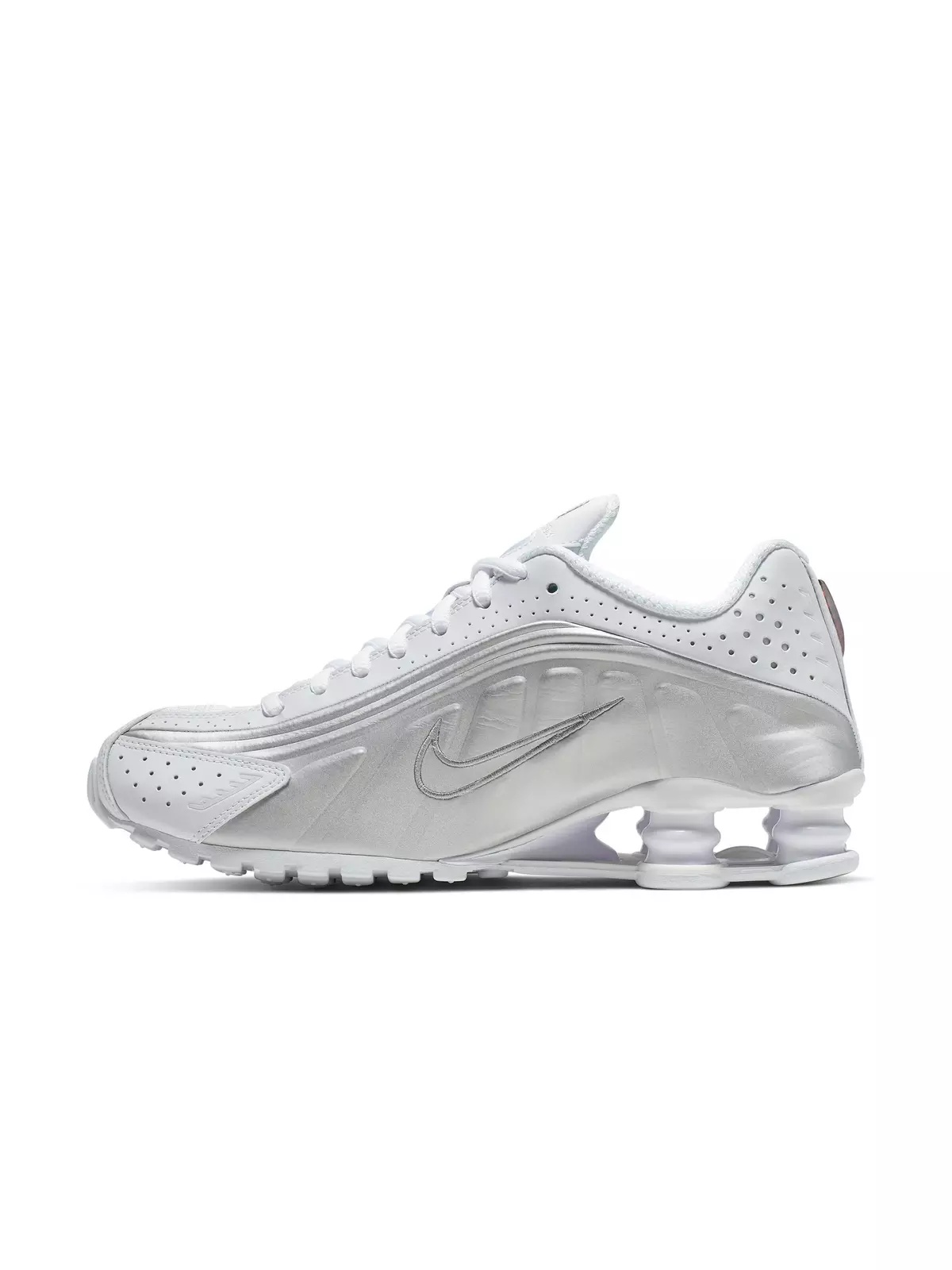 Shox R4 "White/Metallic Silver/Max Orange" Women's Shoe - 4