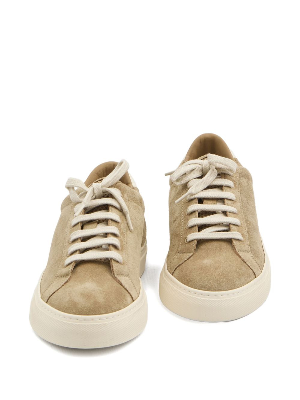 patterned-tongue suede sneakers - 3