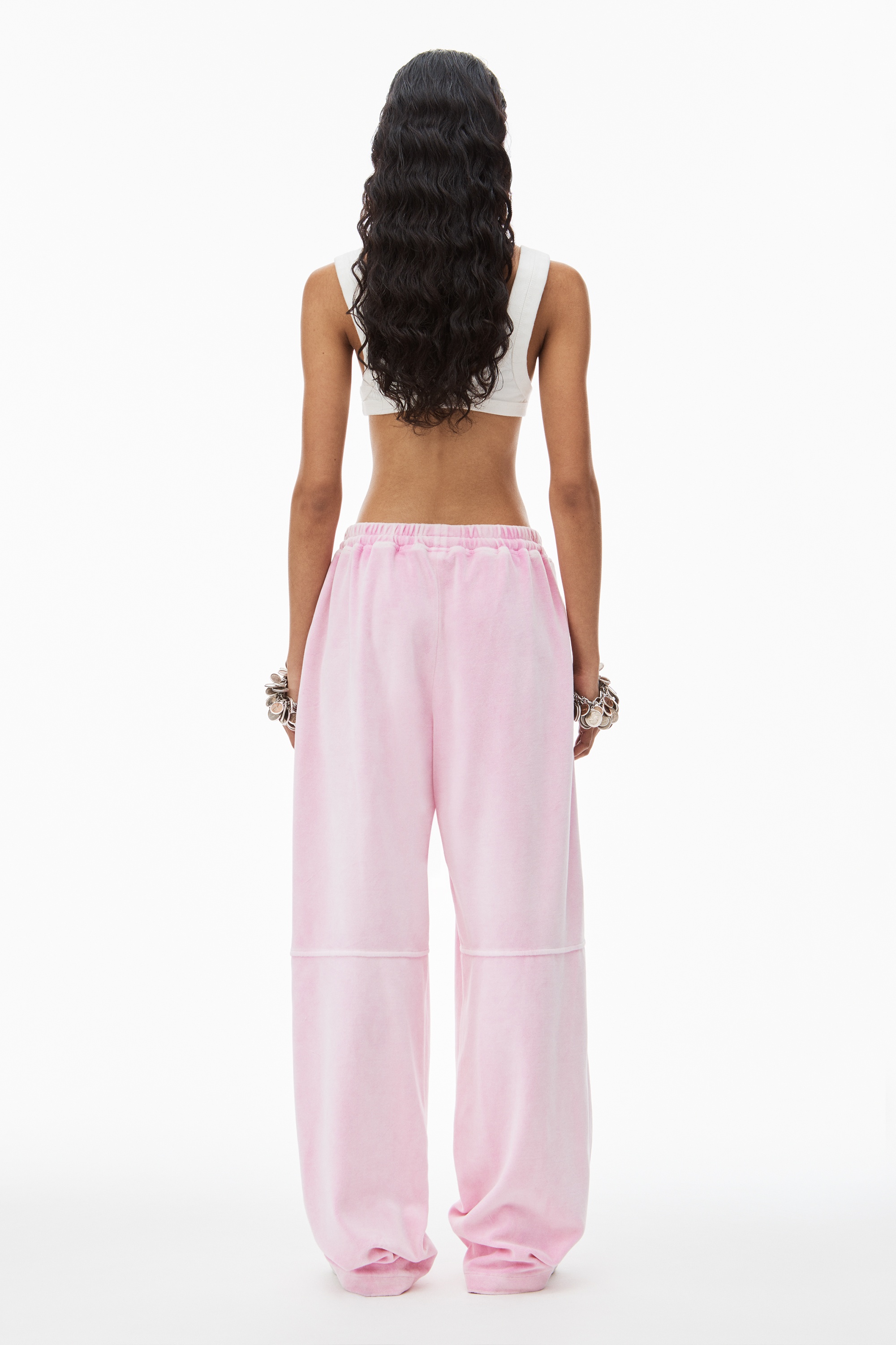 apple logo track pant in velour - 6