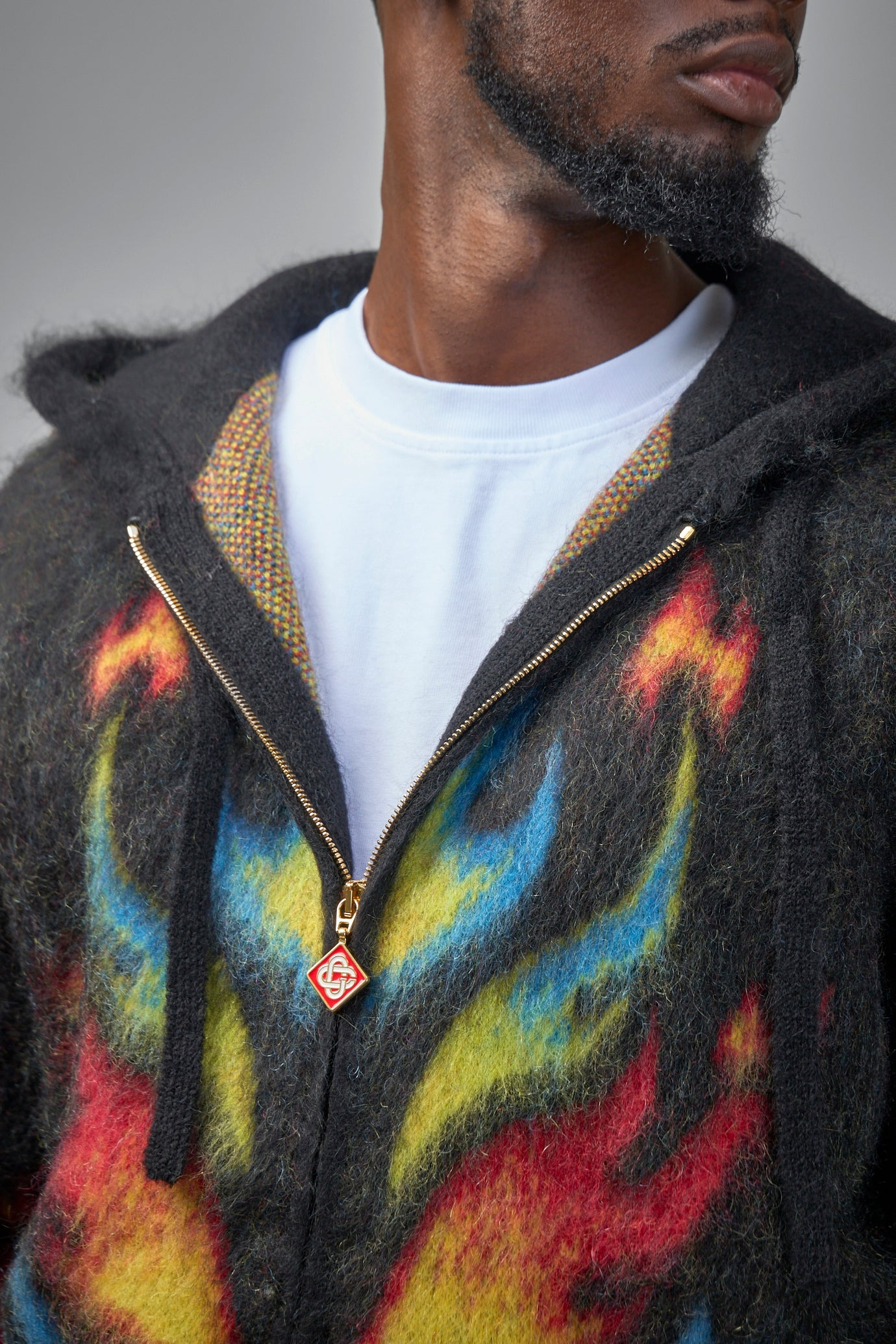 Mohair Zip Hoodie Laurel Flame - 5