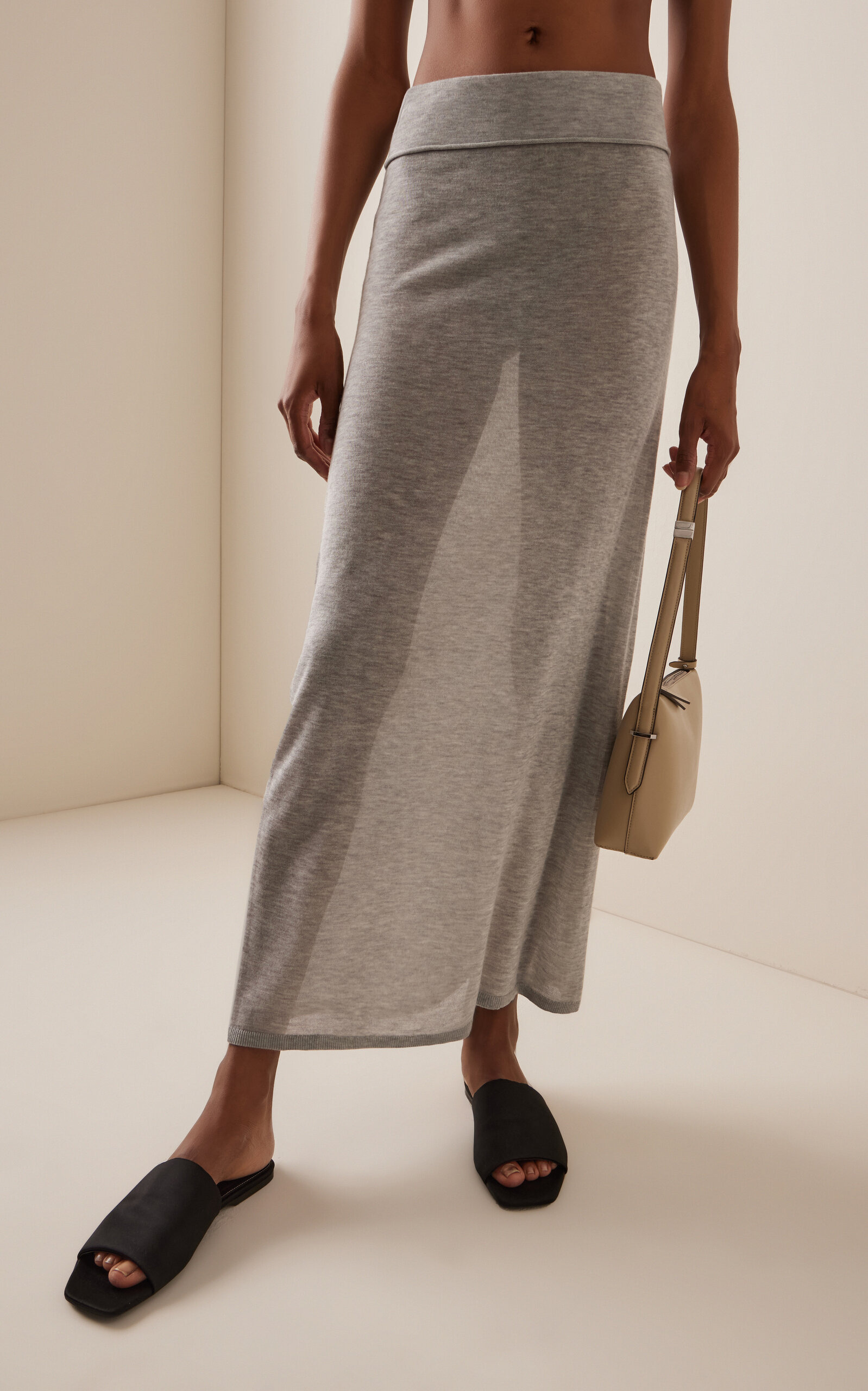 Stretch-Cashmere Skirt grey - 3