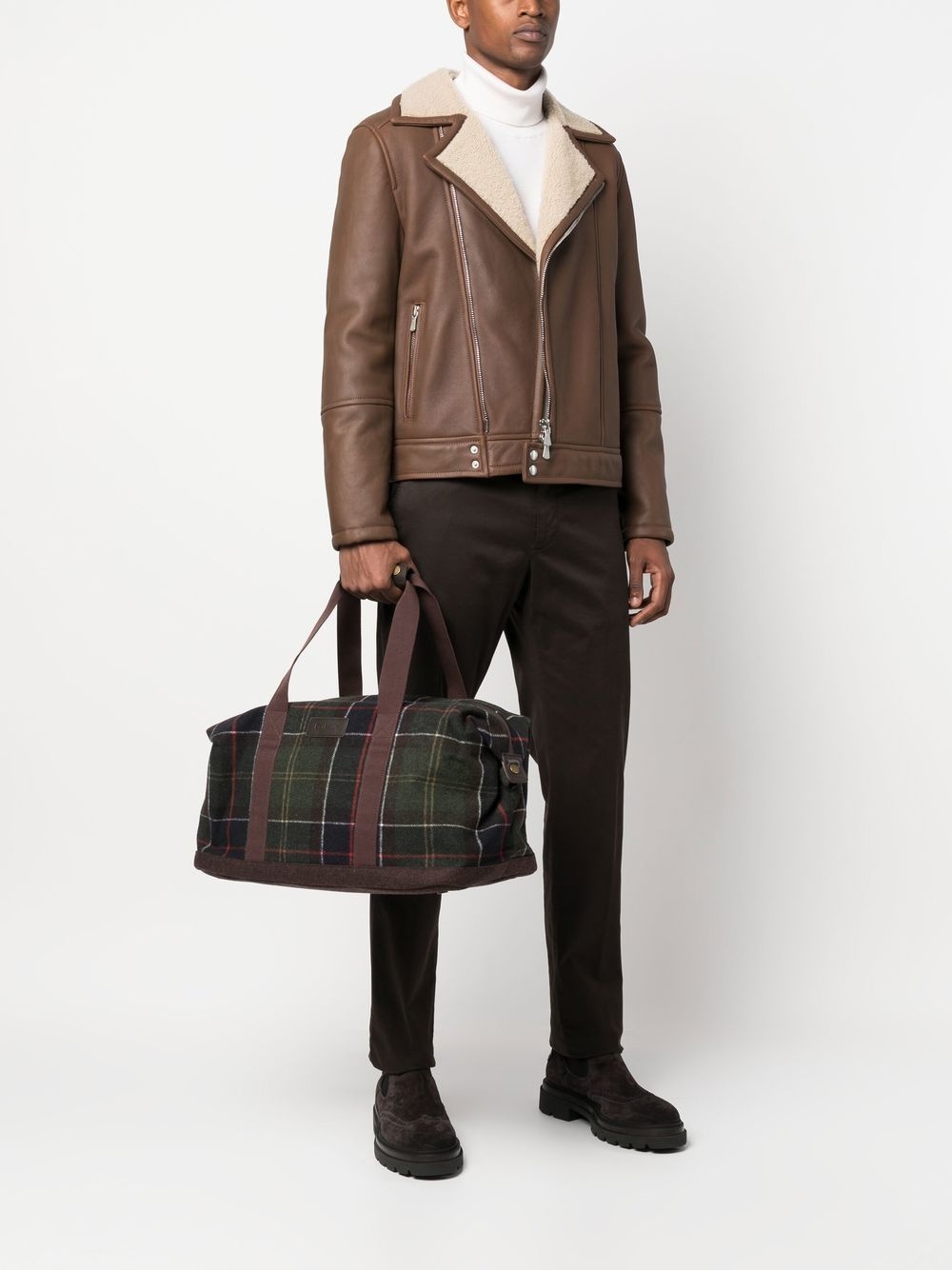 tartan-check holdall - 2