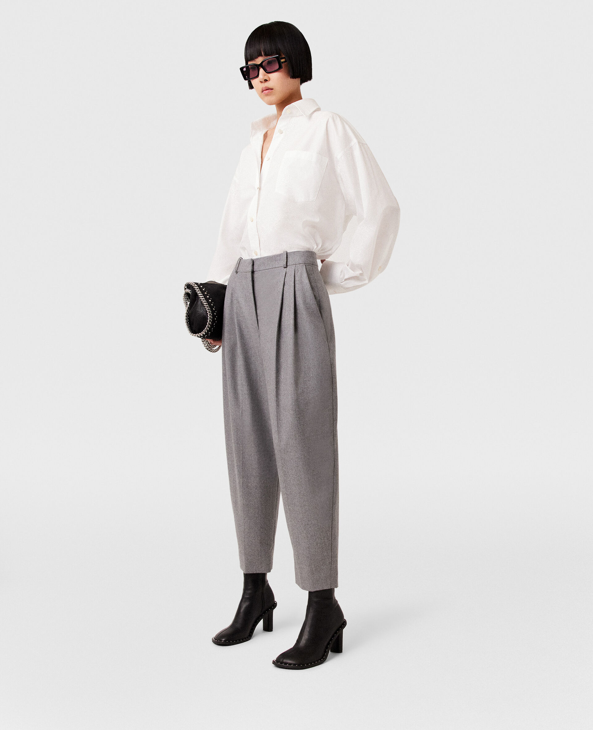Pleated High-Rise Wool Pants - 3