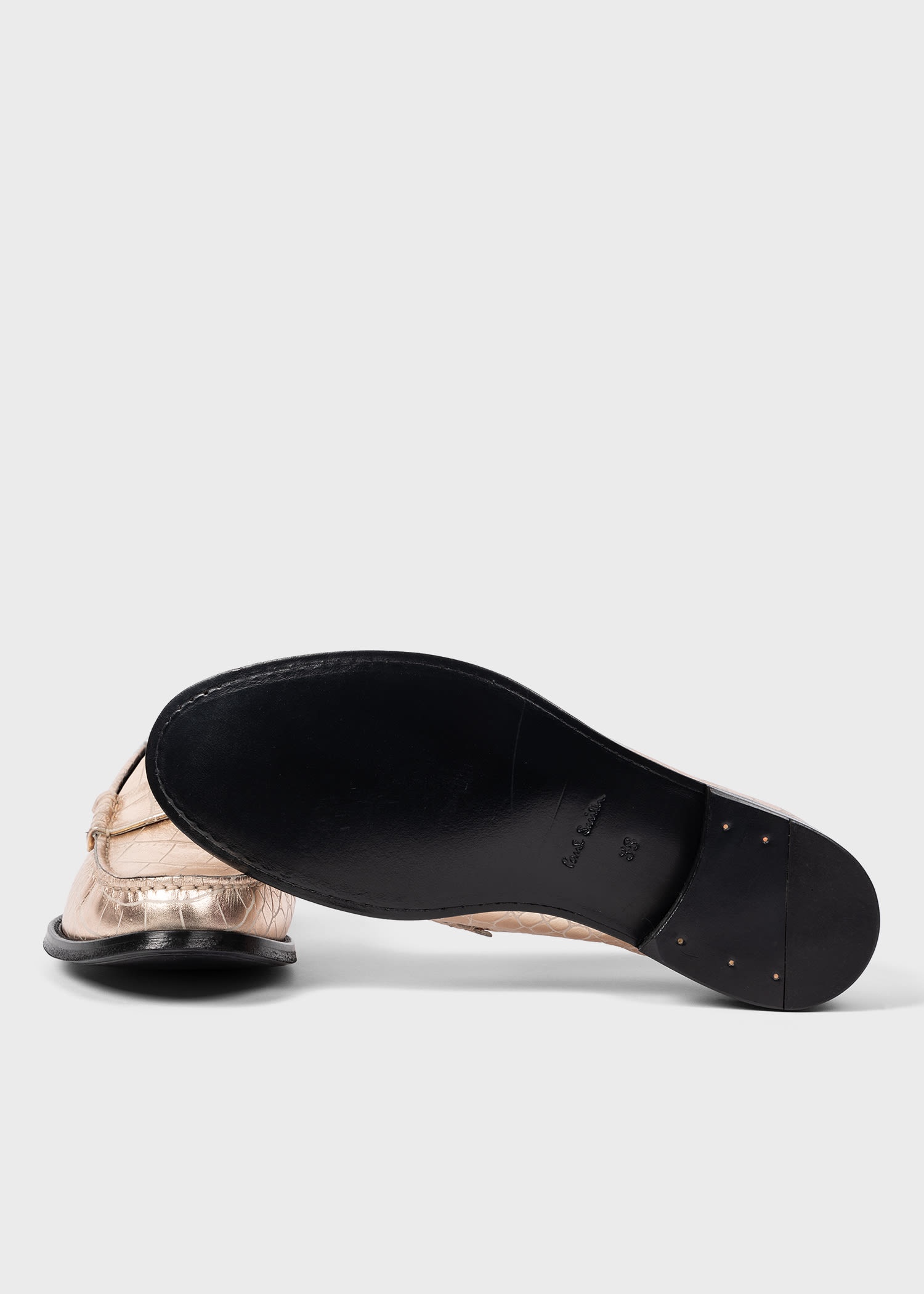 Leather Mock-Croc 'Cassini' Loafers - 3