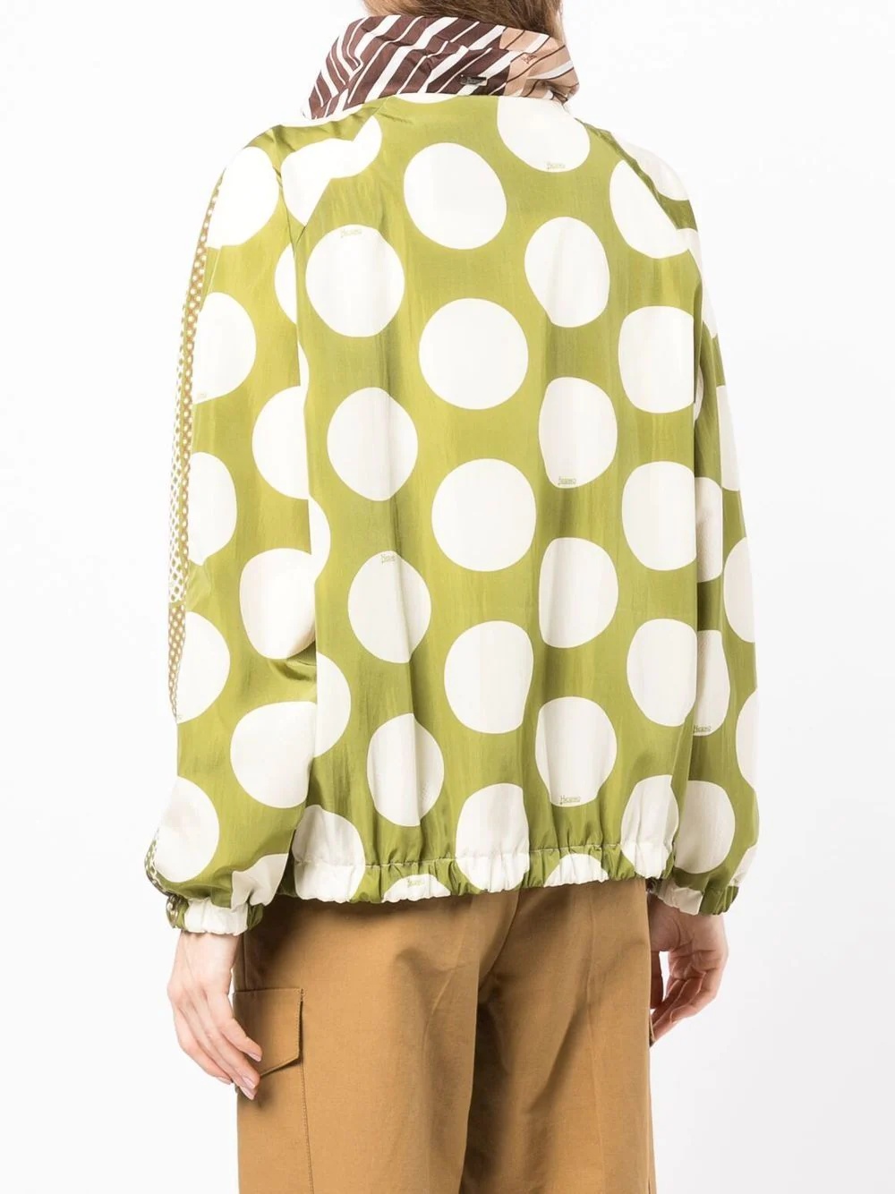 mix-print zip-up jacket - 4