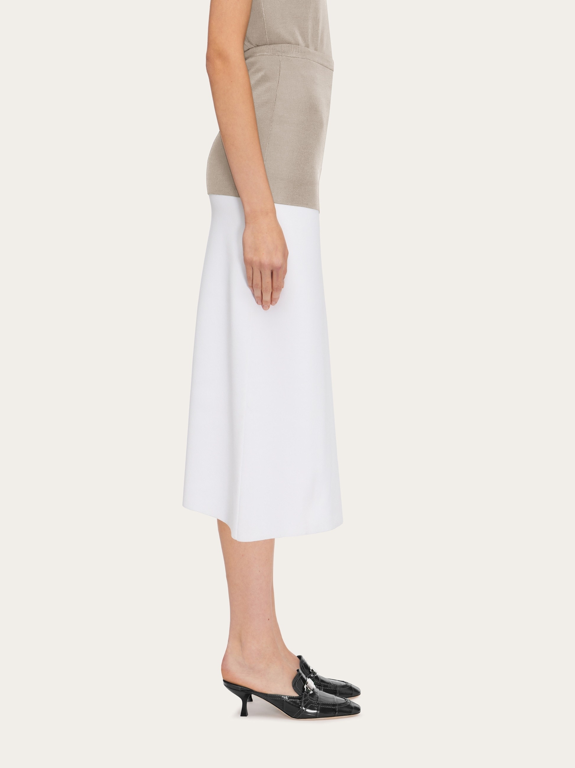 Two tone color block layered skirt - 3
