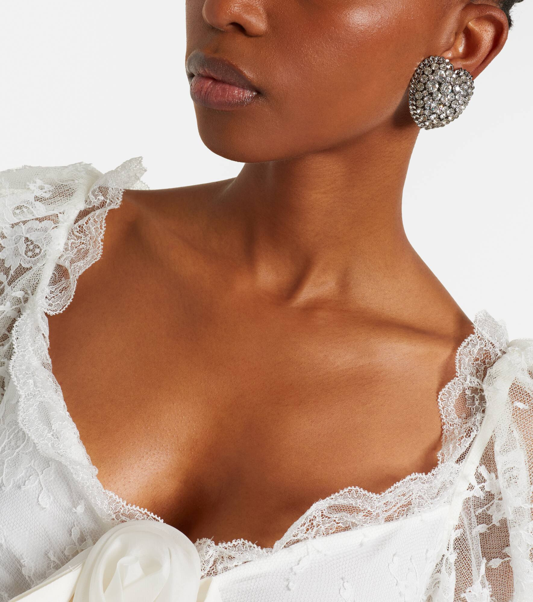Crystal-embellished clip-on earrings - 3