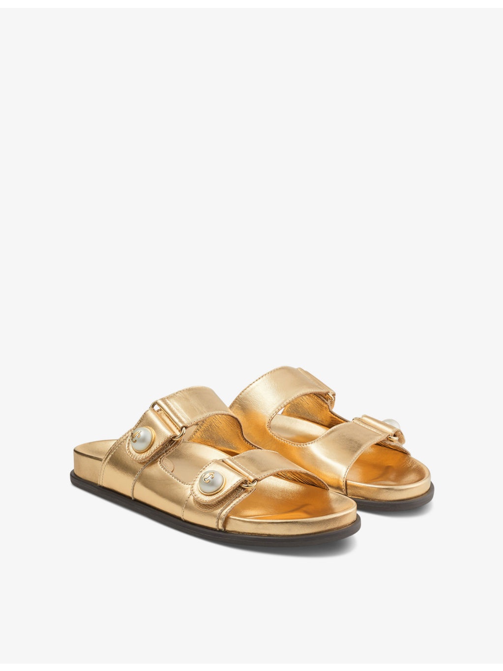 Fayence metallic-leather sandals - 3