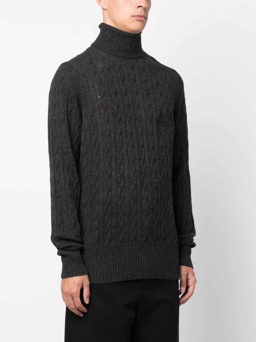 roll-neck cashmere cable-knit jumper - 3