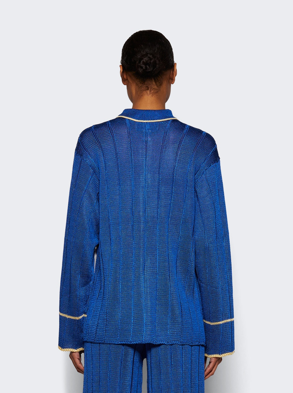 Wide Rib Long Sleeve Top Lapis And Butter - 5