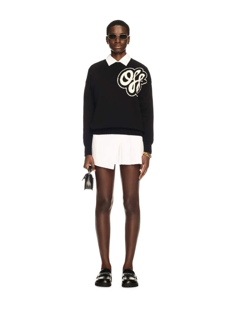Off-White Black Cotton Cashmere Script Sweater outlook