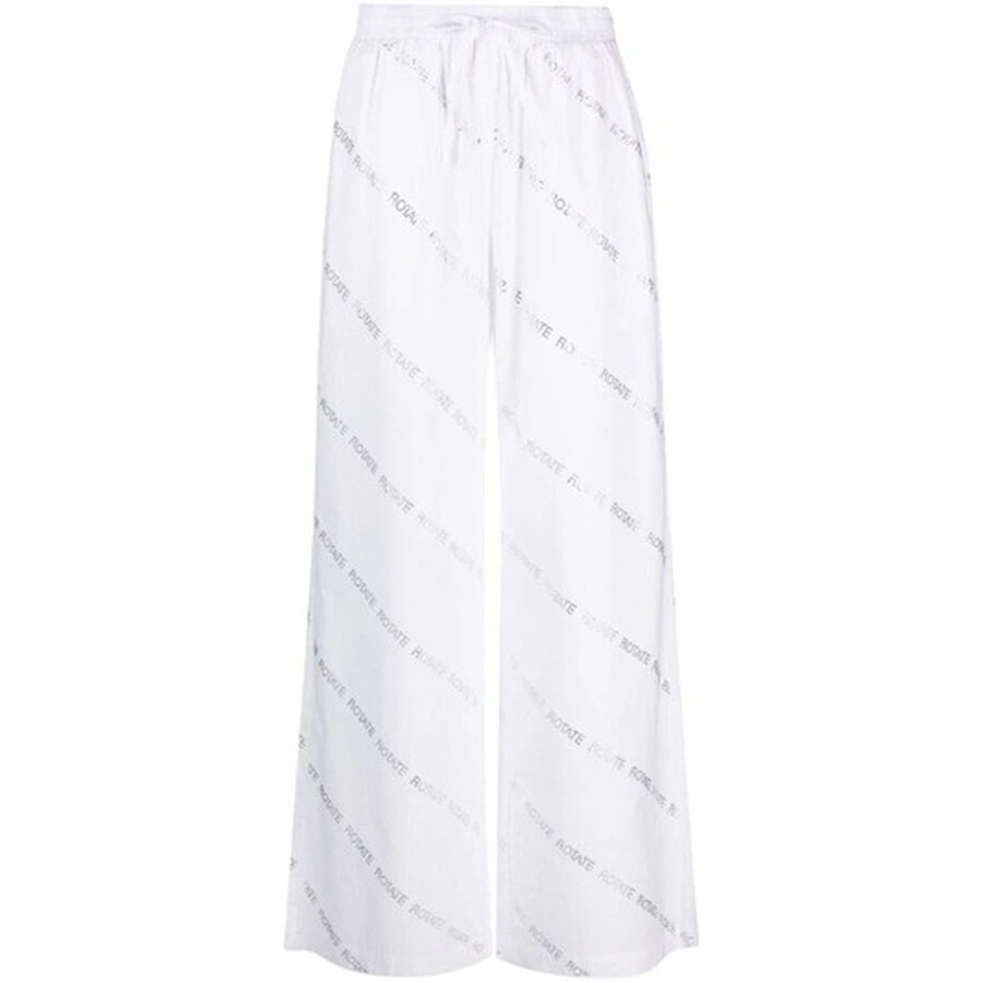 Rotate Ladies Bright White Comb Rotate Crystal Poplin Pants - 5