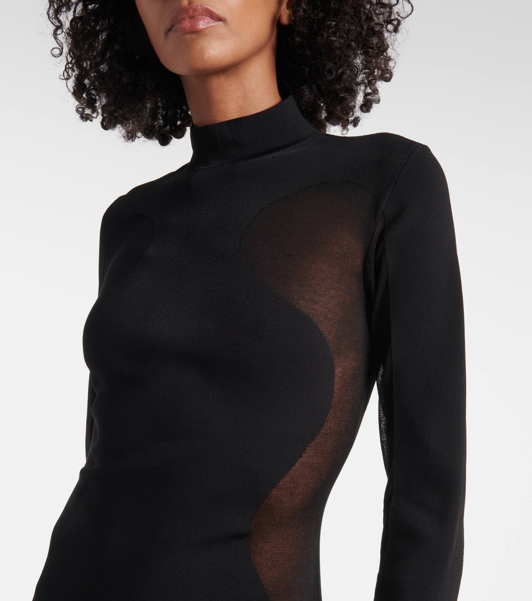 Miracle mesh-paneled knitted maxi dress - 4