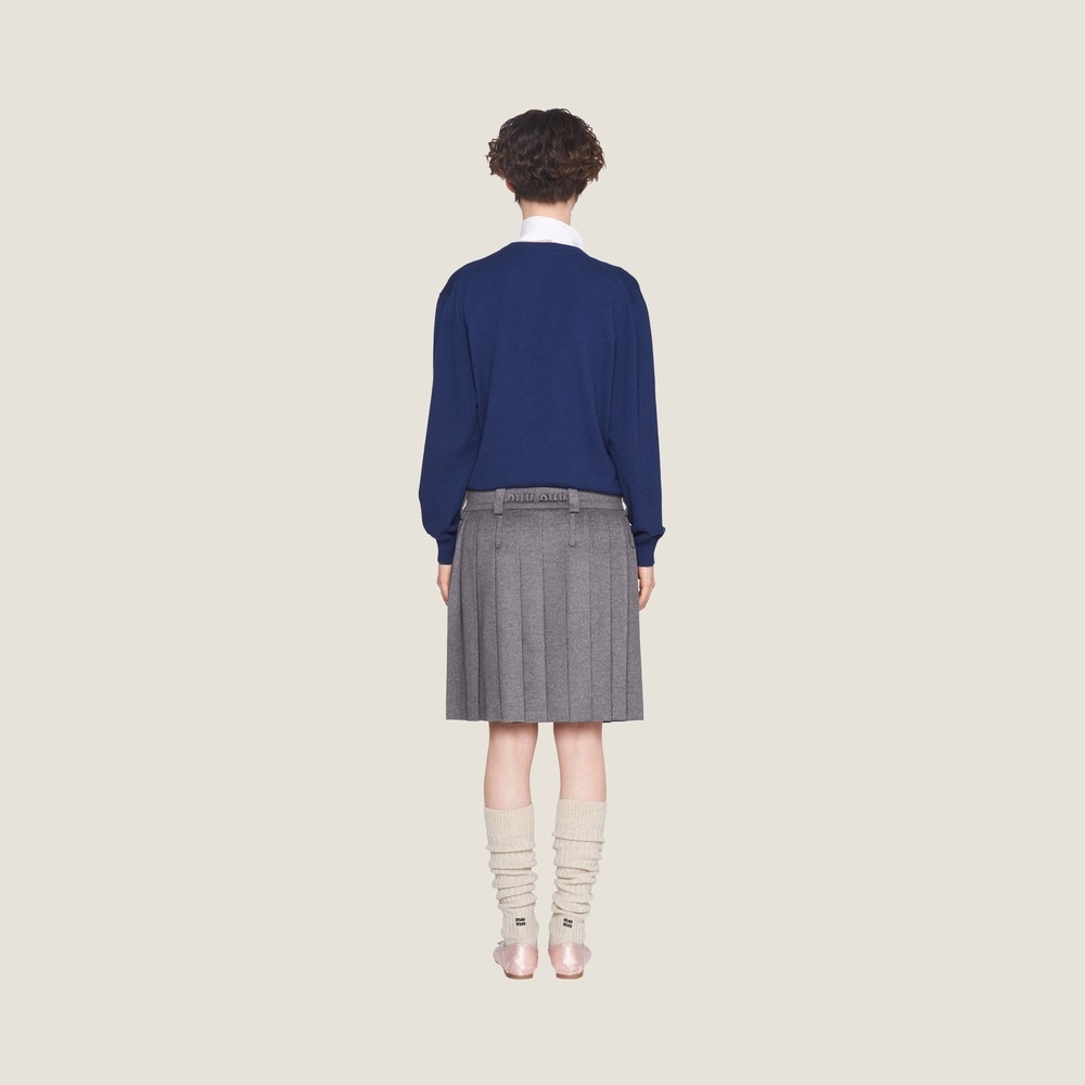 Pleated velour skirt - 2