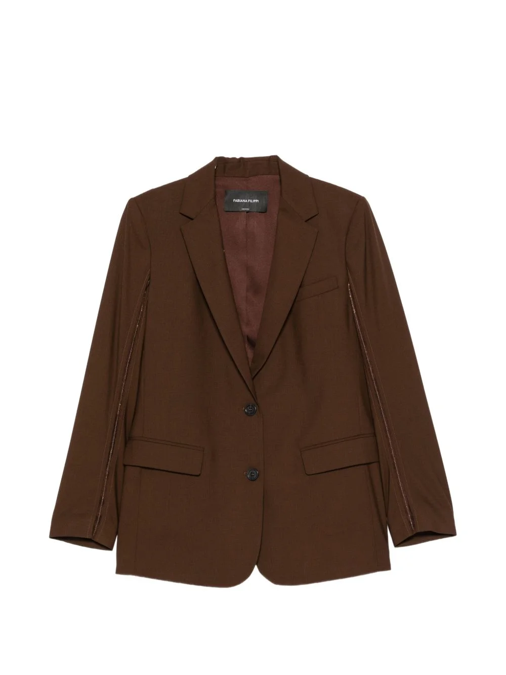 bead-embellished single-breasted blazer - 1