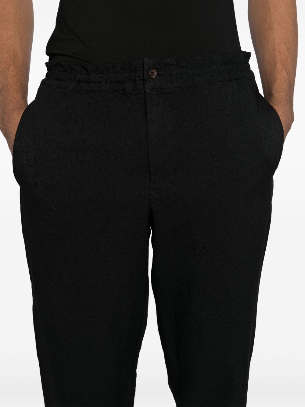 elasticated waist cropped trousers - 6