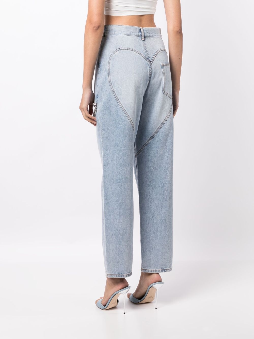 crystal-embellished straight-leg jeans - 4