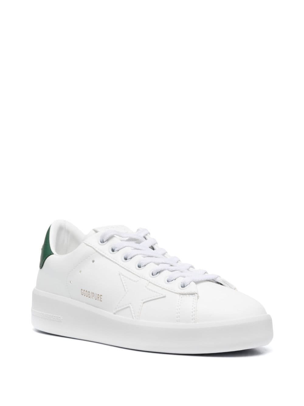 logo-print laced leather sneakers - 2