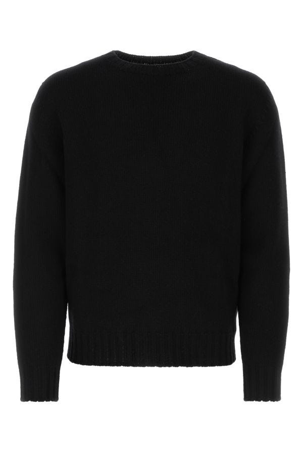 Black wool blend sweater - 1