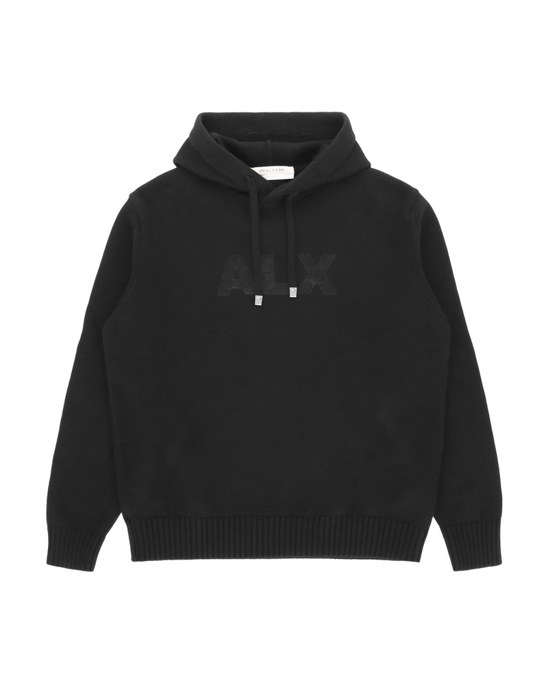 LOGO KNIT HOODED SWEATER 1