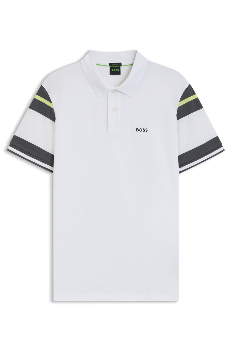 SLIM-FIT POLO SHIRT IN COTTON WITH BLOCK STRIPES 1