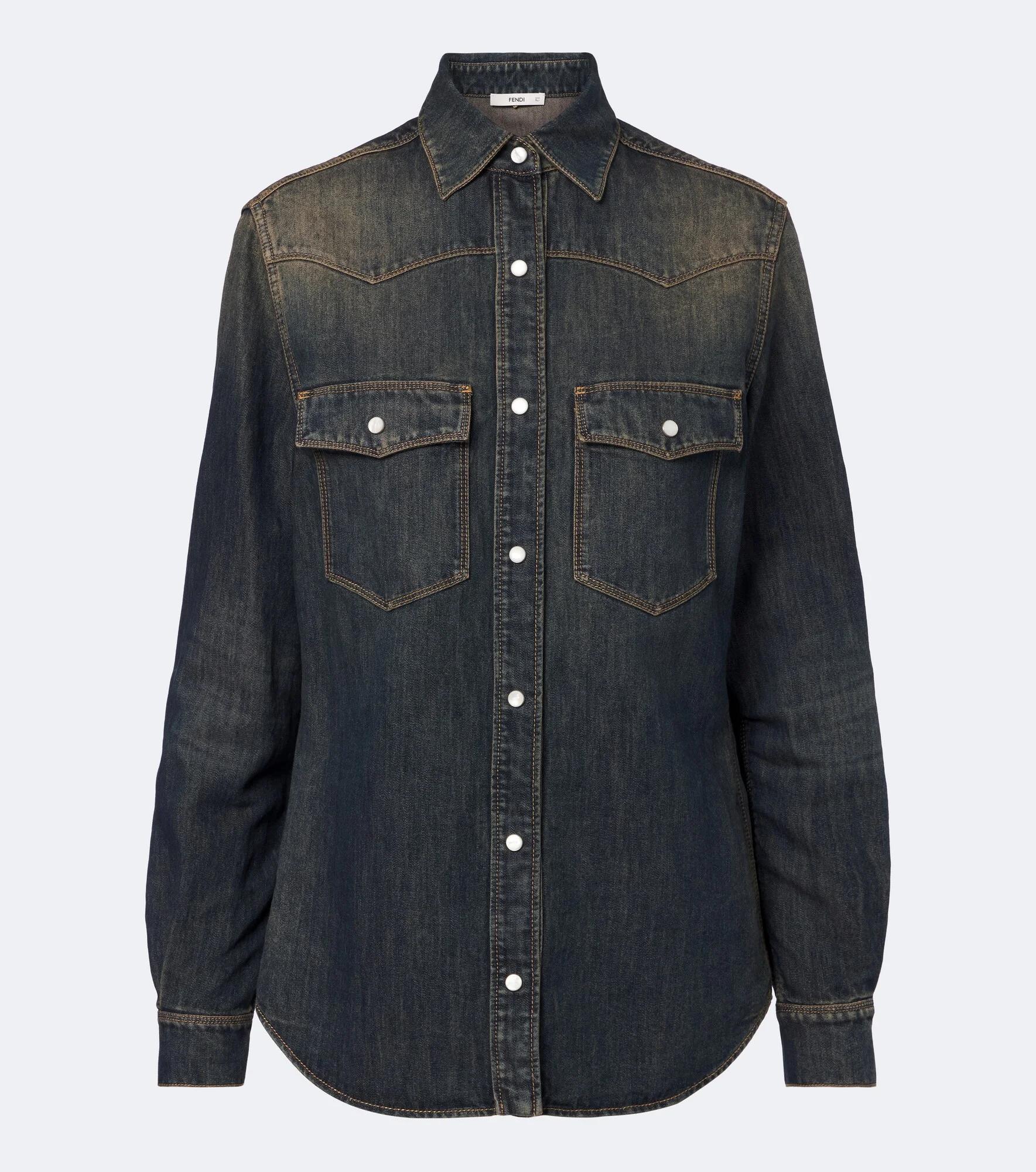 Cotton-blend denim shirt - 1