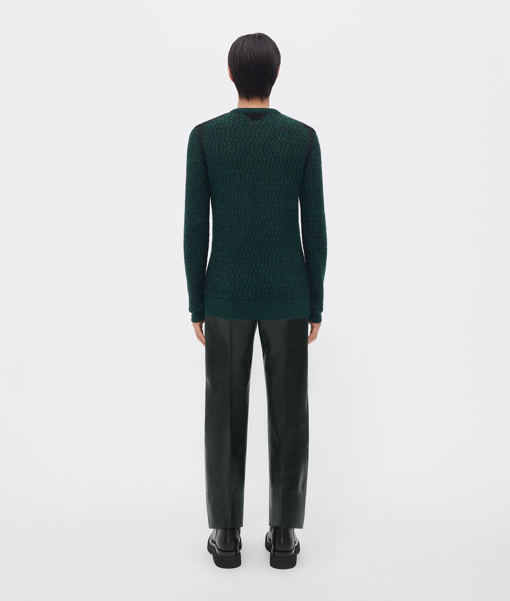 wool and mohair lace effect knit jumper - 3