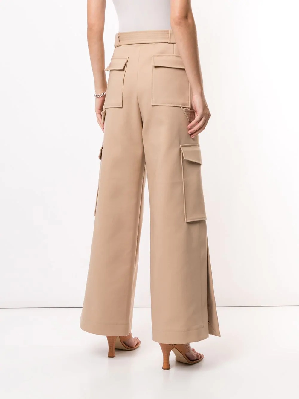 wide-leg cargo trousers - 4