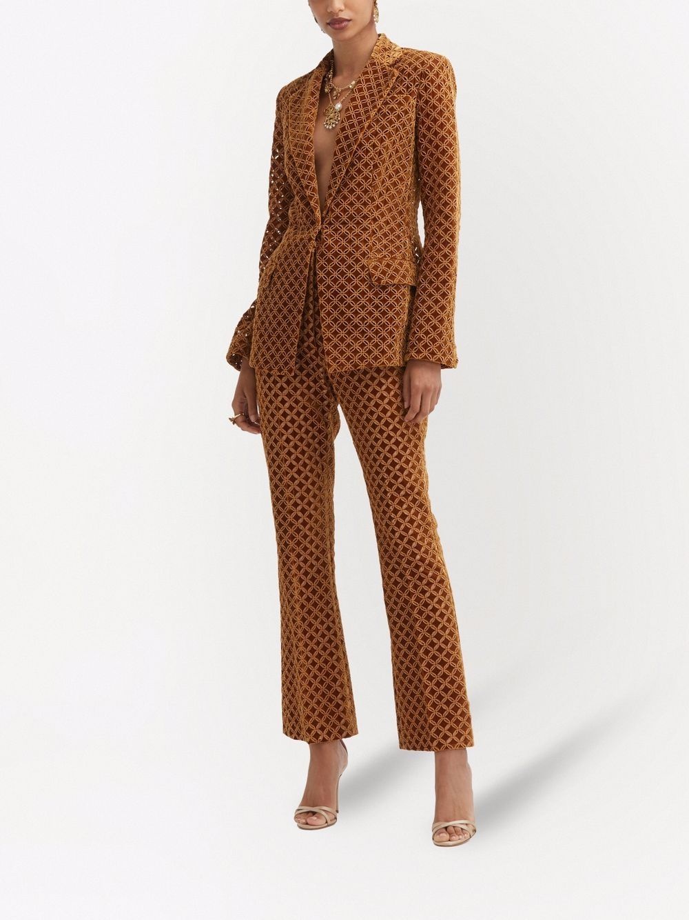 cut-out pattern two-piece suit - 2