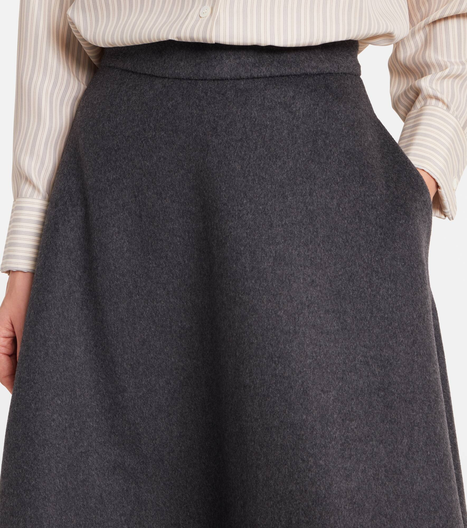 Wool-blend midi skirt - 4