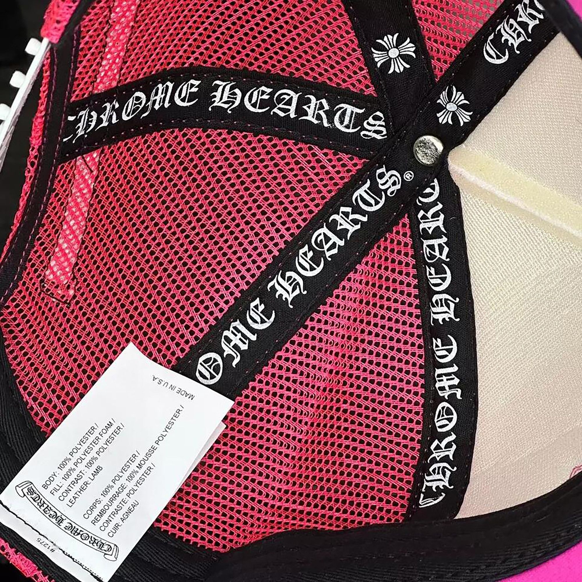 Chrome Hearts Cemetery Trucker Hat 'Neon Pink' - 3