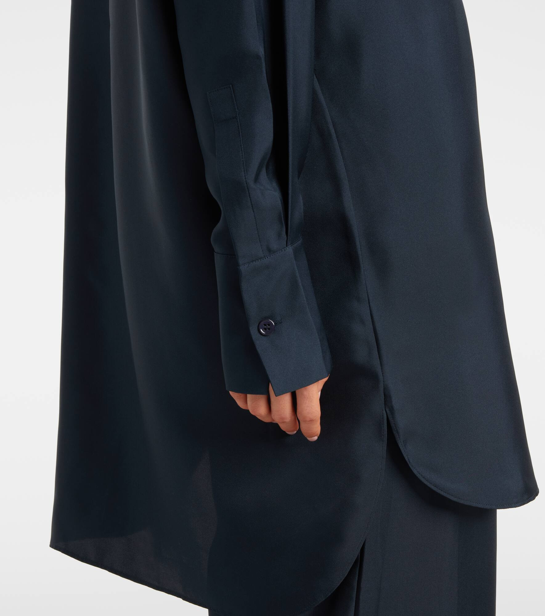 Oversized silk satin shirt - 5