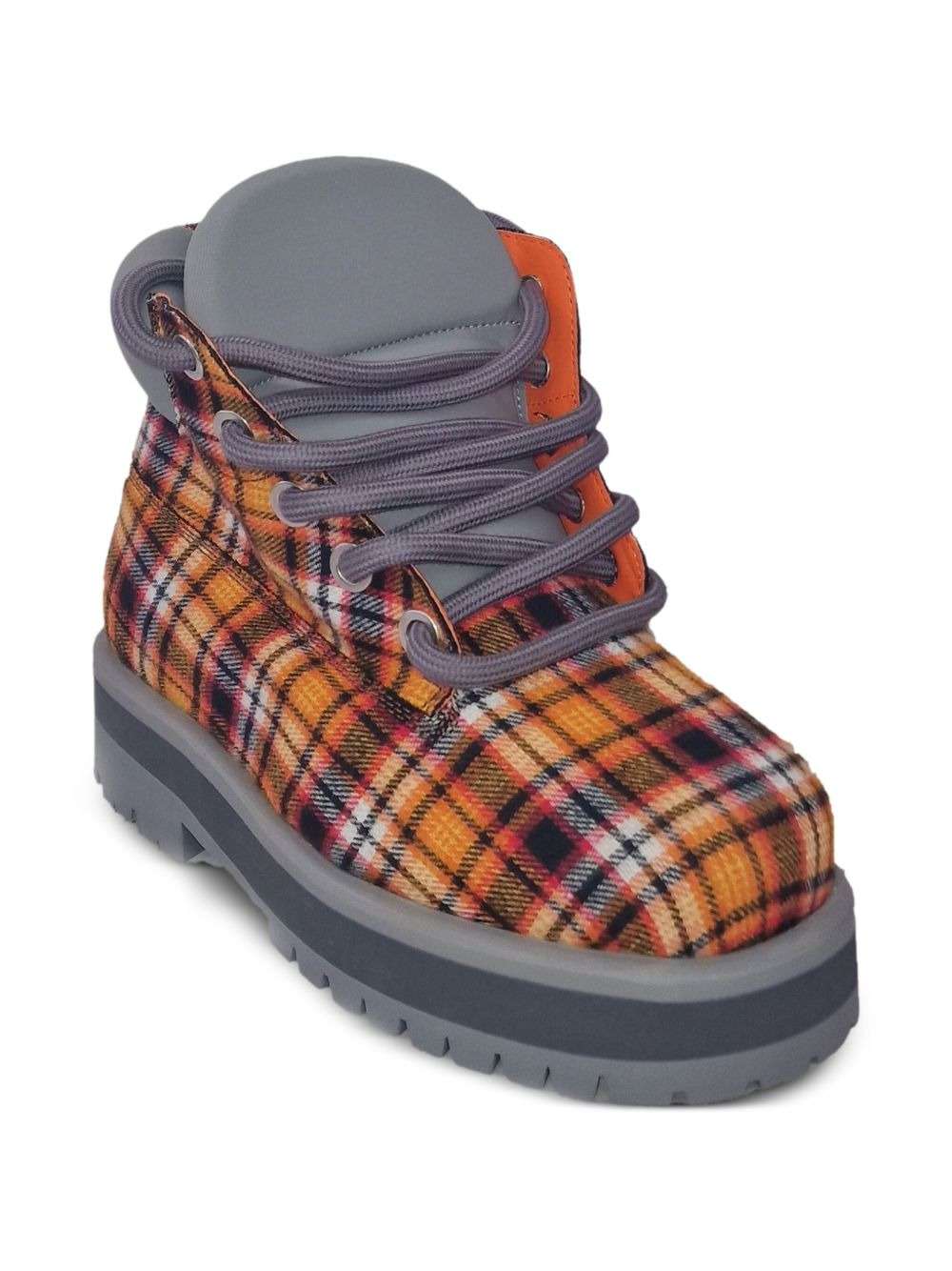 plaid-pattern ankle boots - 2